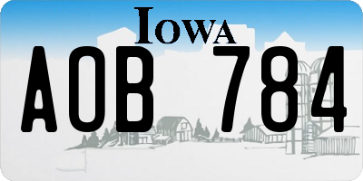 IA license plate AOB784