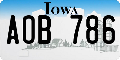 IA license plate AOB786