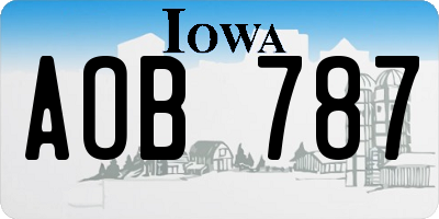 IA license plate AOB787