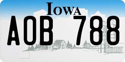 IA license plate AOB788