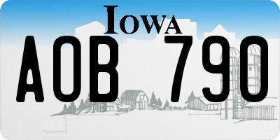 IA license plate AOB790