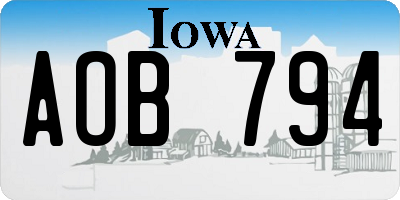 IA license plate AOB794