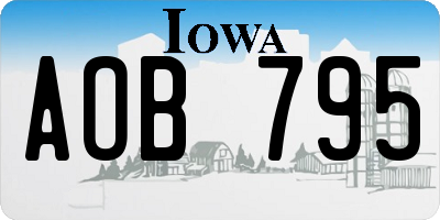 IA license plate AOB795