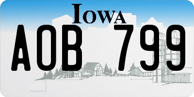 IA license plate AOB799
