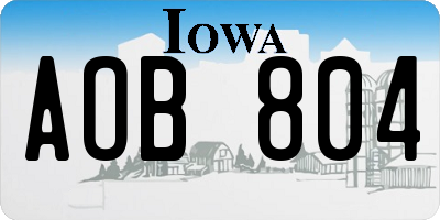 IA license plate AOB804