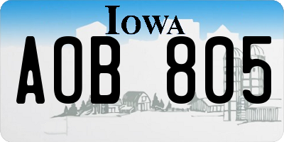 IA license plate AOB805