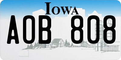 IA license plate AOB808