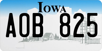 IA license plate AOB825