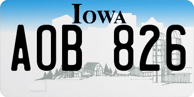 IA license plate AOB826