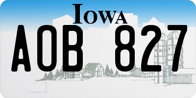 IA license plate AOB827
