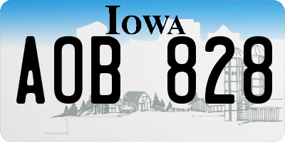 IA license plate AOB828