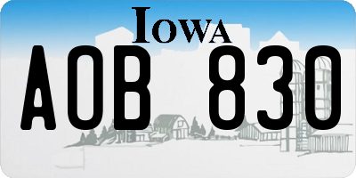 IA license plate AOB830