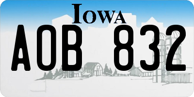 IA license plate AOB832