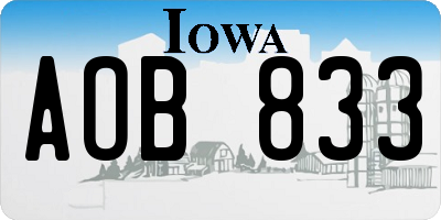 IA license plate AOB833