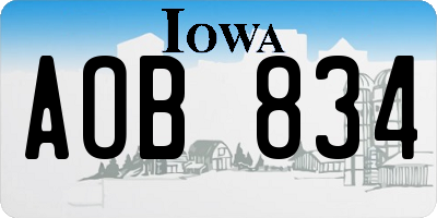 IA license plate AOB834