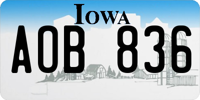 IA license plate AOB836
