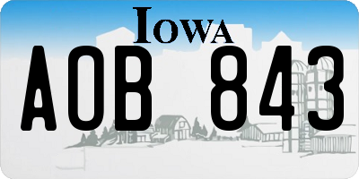 IA license plate AOB843
