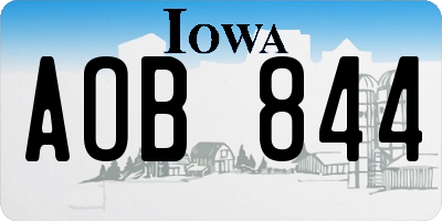 IA license plate AOB844