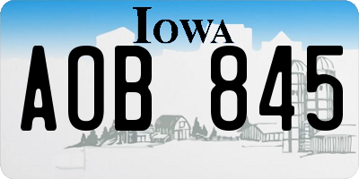 IA license plate AOB845