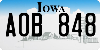 IA license plate AOB848