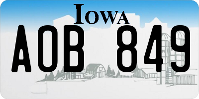 IA license plate AOB849