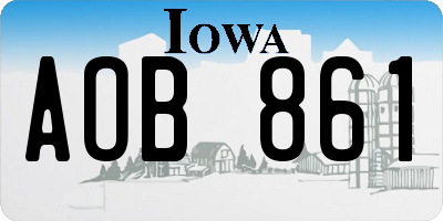 IA license plate AOB861
