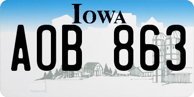 IA license plate AOB863