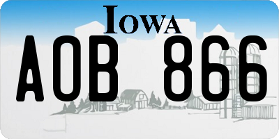 IA license plate AOB866