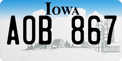IA license plate AOB867