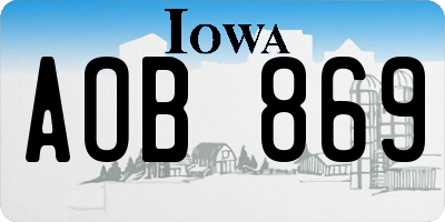IA license plate AOB869