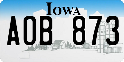 IA license plate AOB873