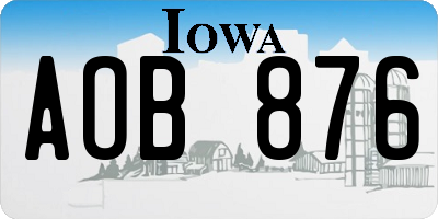 IA license plate AOB876