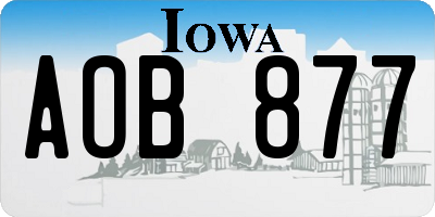 IA license plate AOB877