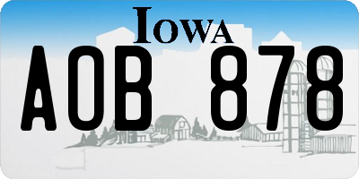 IA license plate AOB878