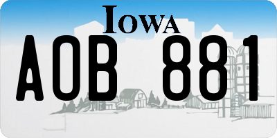 IA license plate AOB881