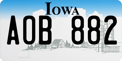 IA license plate AOB882