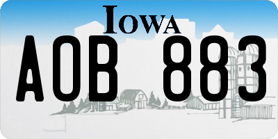 IA license plate AOB883