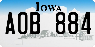 IA license plate AOB884