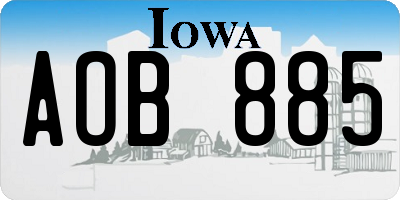 IA license plate AOB885