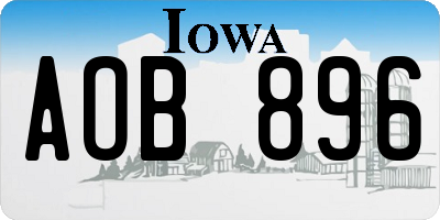 IA license plate AOB896