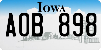 IA license plate AOB898