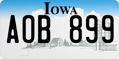 IA license plate AOB899