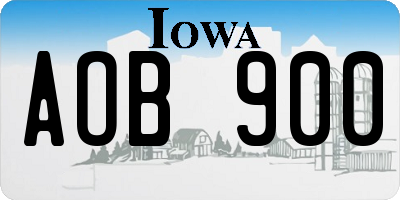 IA license plate AOB900