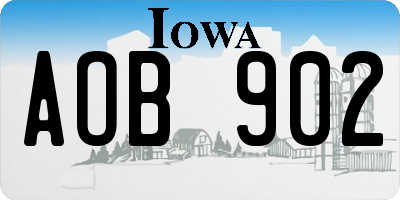 IA license plate AOB902