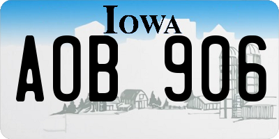 IA license plate AOB906