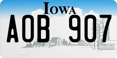 IA license plate AOB907