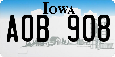 IA license plate AOB908