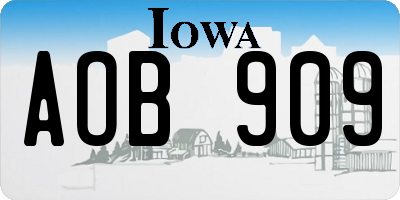 IA license plate AOB909