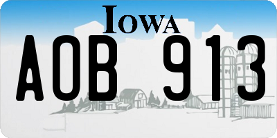 IA license plate AOB913