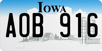 IA license plate AOB916